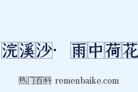 浣溪沙·雨中荷花是什么意思的图片